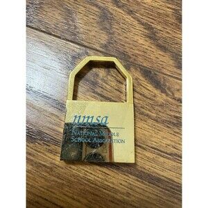 National Middle School Assn Open Close Clip Lock Rare Item Gold Tone Vintage